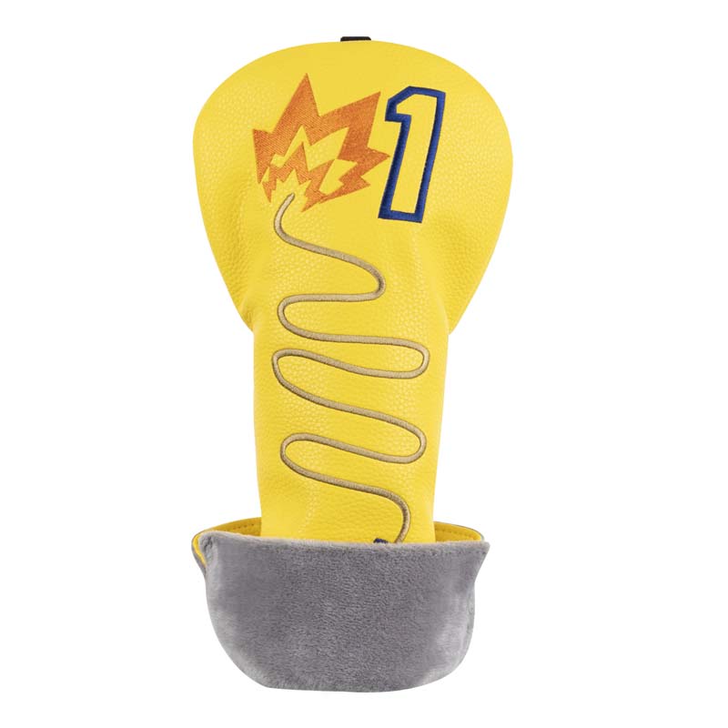 Yellow Leather Bombs Golf Club Driver Head Cover