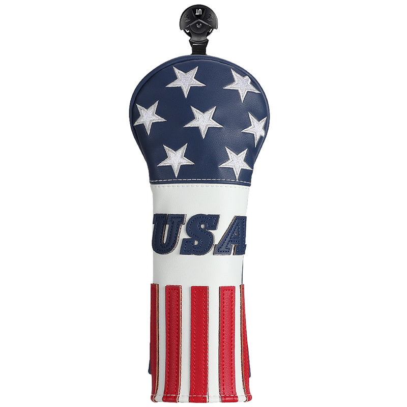 Blue White Leather With Red Stripes Golf Head Covers