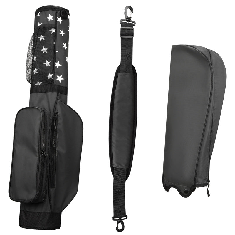 Black Lightweight Golf Carry Stand Bag, Perfect for Driving Range, Par 3 Course