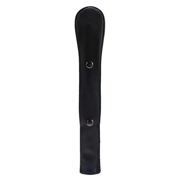 Black leather Skull Alignment Stick Covers with Snap Button - CraftsmanGolf