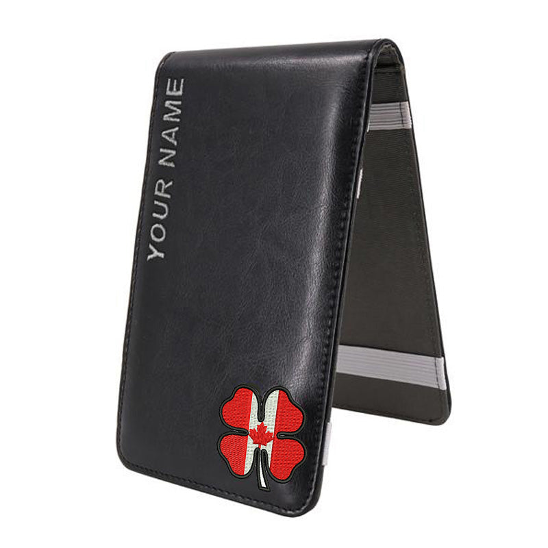 Custom Country Flag Clover Scorecard&Yardage Book Cover With Your Name