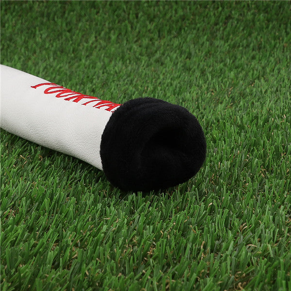 Custom Skull White Leather Alignment Stick Cover - CraftsmanGolf
