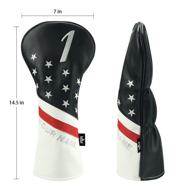 Custom Grey Stars Golf Wood Headcovers- CraftsmanGolf