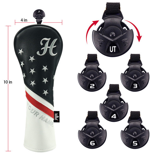 Custom Grey Stars Golf Wood Headcovers- CraftsmanGolf
