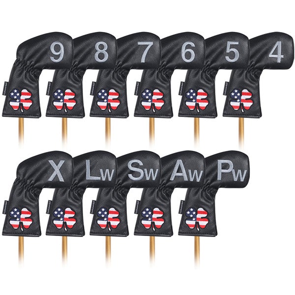 USA Flag Clover Iron Head Covers Set - CraftsmanGolf