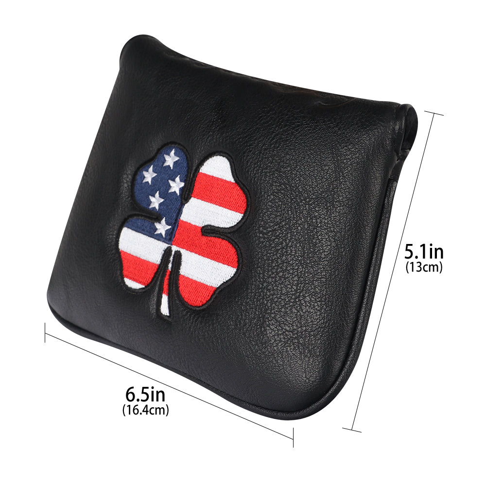 USA Flag Lucky Clover Square Mallet Putter Headcover