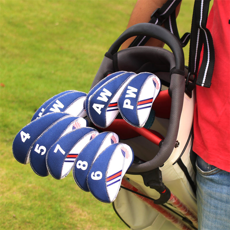 USA Flag Neoprene Iron Head Cover Set