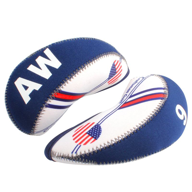USA Flag Neoprene Iron Head Cover Set