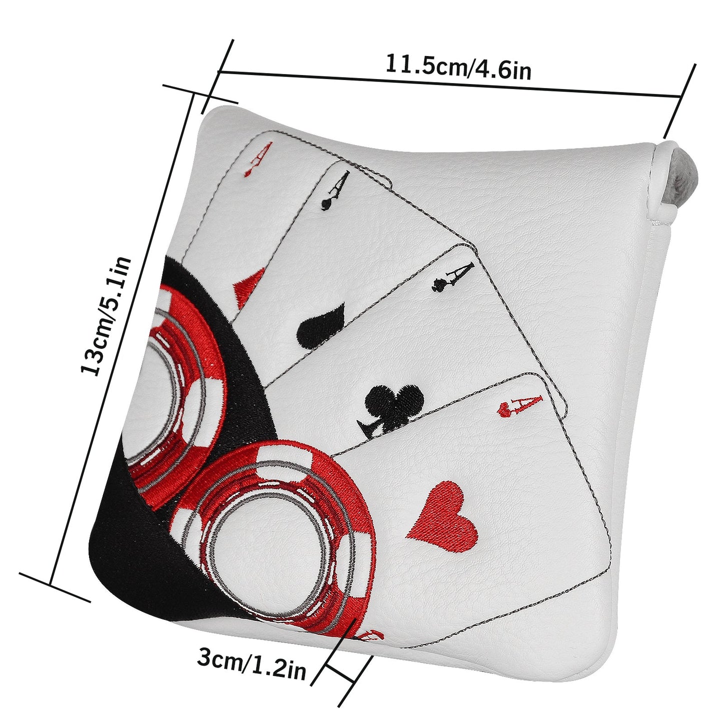 Chips and Four Aces Poker Mallet Putter Head Cover