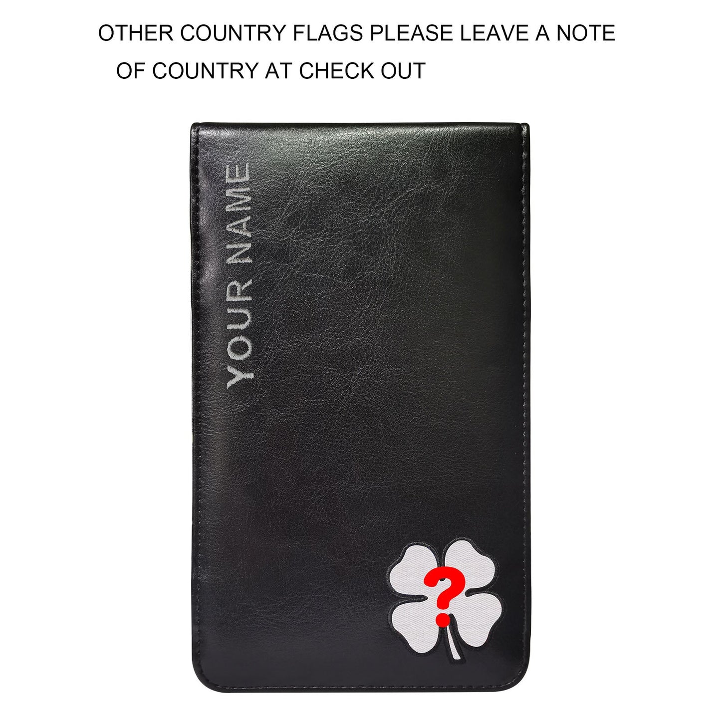 Custom Country Flag Clover Scorecard&Yardage Book Cover With Your Name