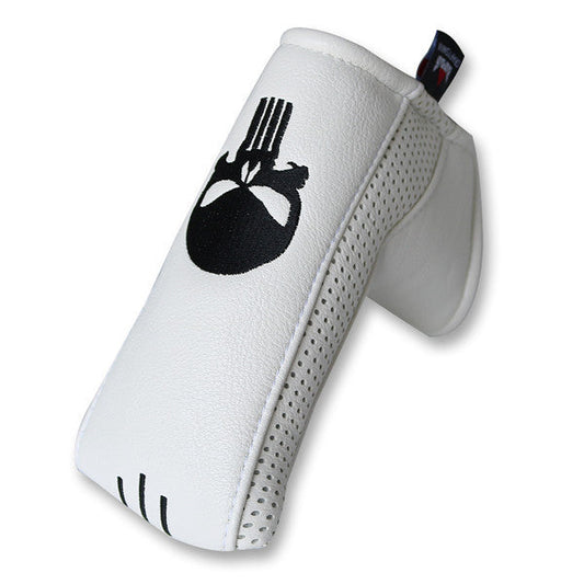 Skull Leather Putter Head Cover With Marker - CraftsmanGolf