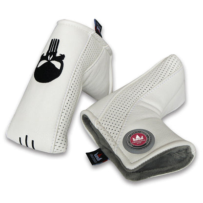 Skull Leather Putter Head Cover With Marker - CraftsmanGolf