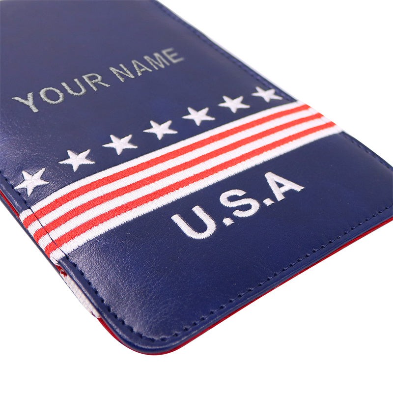 Custom USA Scorecard & Yardage Book Holder With Your Name-Craftsman Golf