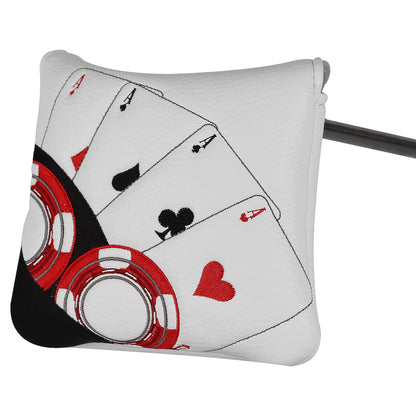Chips and Four Aces Poker Mallet Putter Head Cover