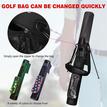 Black Lightweight Golf Carry Stand Bag,  Perfect for Driving Range, Par 3 Course