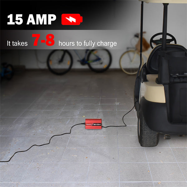 EZGO 15 AMP 48 Volt Golf Cart Battery Charger TXT & RXV With 3-Pin Handle Plug-Craftsman Golf