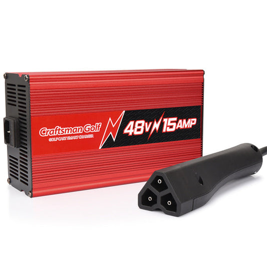 EZGO 15 AMP 48 Volt Golf Cart Battery Charger TXT & RXV With 3-Pin Handle Plug-Craftsman Golf