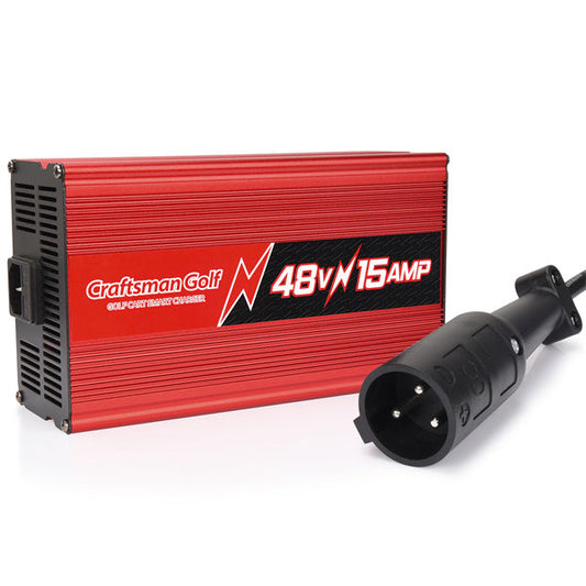 Club Car 15 AMP 48 Volt Golf Cart Battery Charger With 3-Pin Round Plug-Craftsman golf