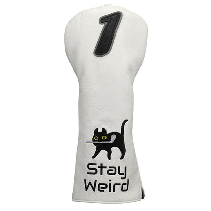 Black Cat Leather Golf Head Covers - Craftsman Golf