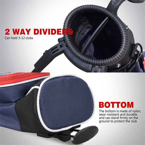 Blue Stars Lightweight Golf Stand Bag-Craftsman Golf