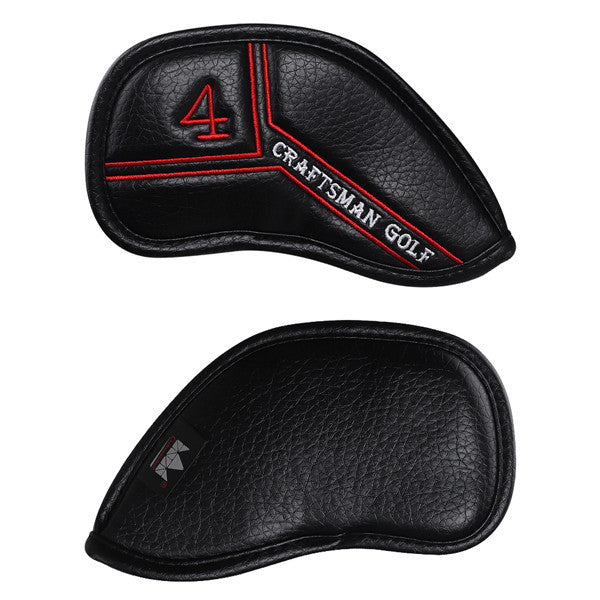 Colorful Number Black Leather Golf Iron Head Cover Set