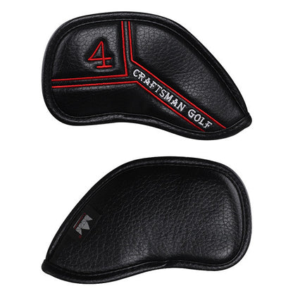Colorful Number Black Leather Golf Iron Head Cover Set