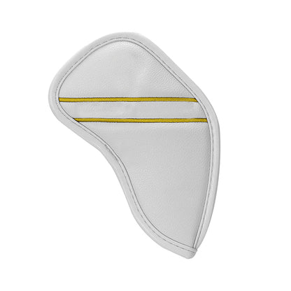 Custom Individual White Leather Iron Head Cover - Craftsman Golf