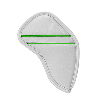 Custom Individual White Leather Iron Head Cover - Craftsman Golf