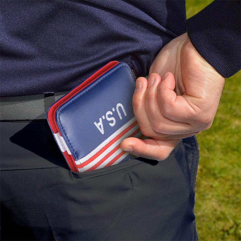 Custom USA Scorecard & Yardage Book Holder With Your Name-Craftsman Golf