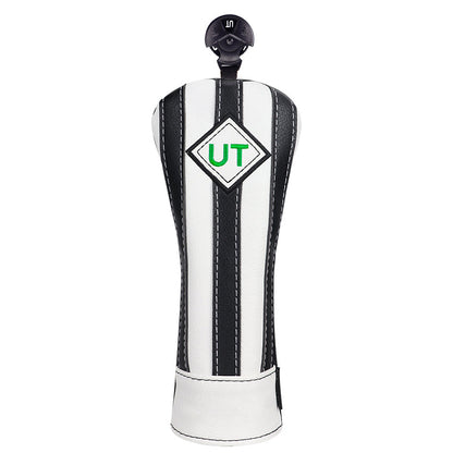 Craftsman Golf® Custom Your Name Black & White Stripe Leather Golf Head Covers