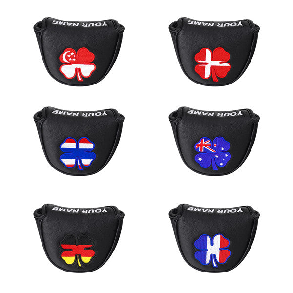 Custom Your Name Country Flag Lucky Clover Mallet Putter Headcover - CraftsmanGolf