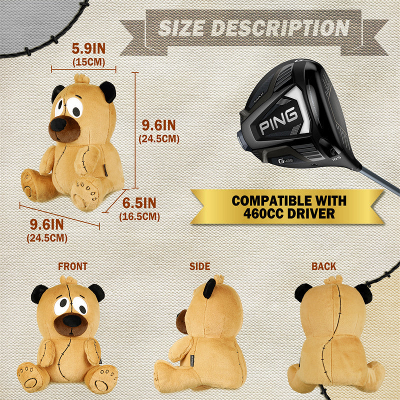 Funny Brown Bear Animal Golf Club Driver Head Cover - Craftsman Golf