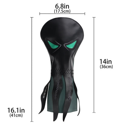 Green Eyes Octopus Pattern Leather Driver Head Cover-Craftsman golf