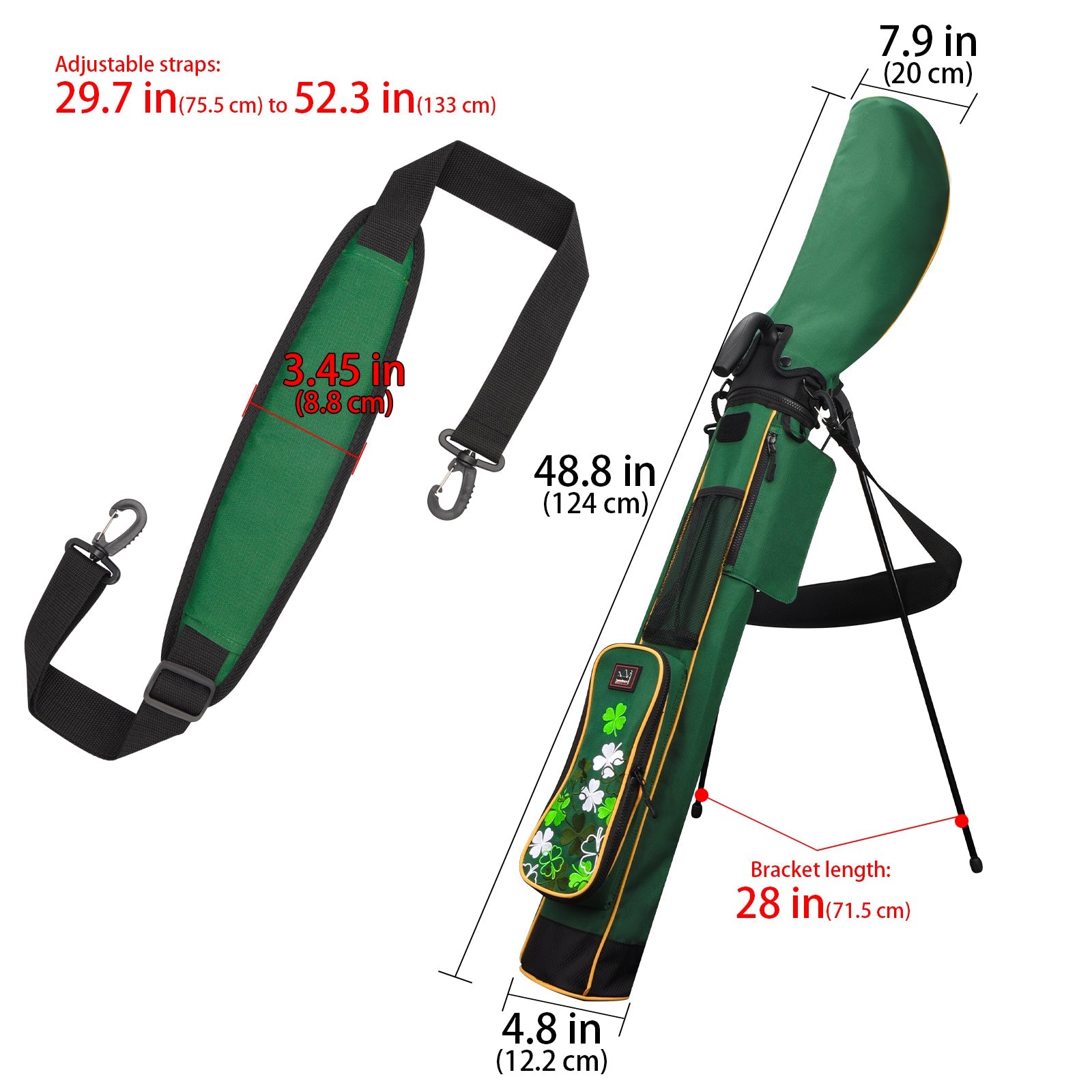 Four-Leaf Clover Lightweight Golf Stand Bag With Rain Cover-Craftsman Golf