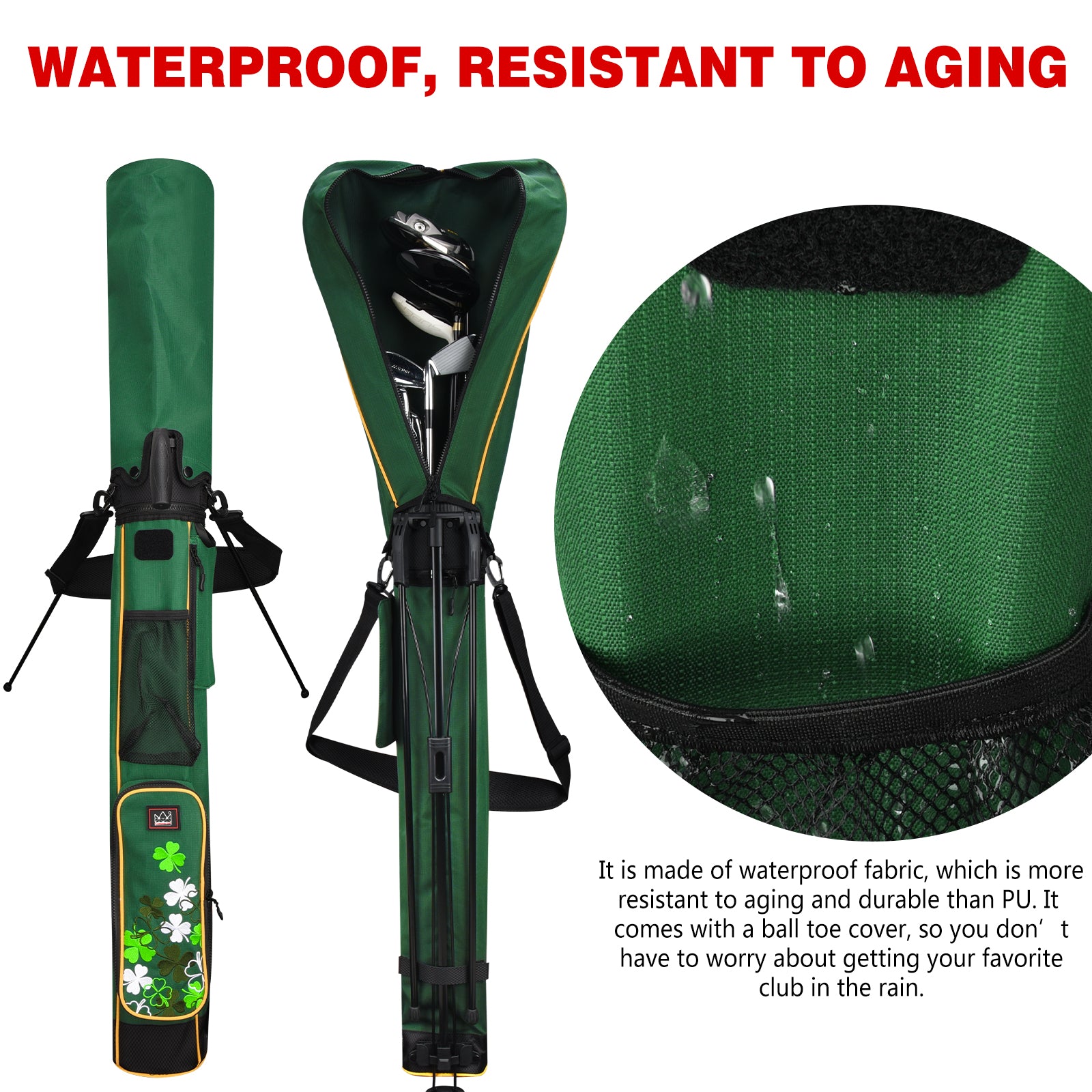 Four-Leaf Clover Lightweight Golf Stand Bag With Rain Cover-Craftsman Golf
