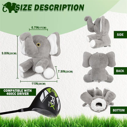 Grey Elephant Animal Golf Club Driver Head Cover - Craftsman Golf
