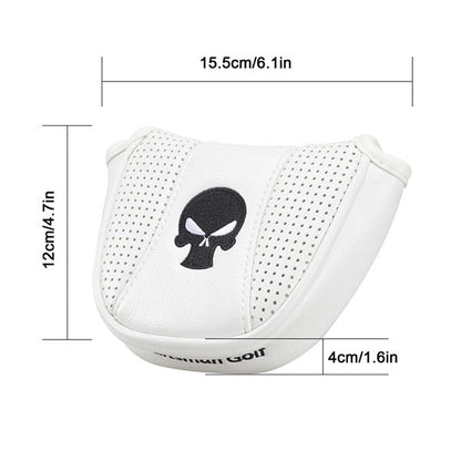 Leather Skull Backstryke Center Shaft Mallet Putter Headcover