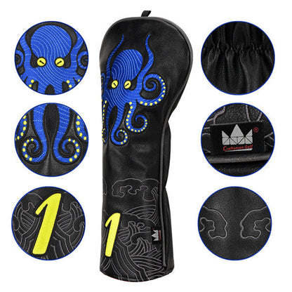 Craftsman Golf Octopus And Auspicious Cloud Leather Driver Head Cover