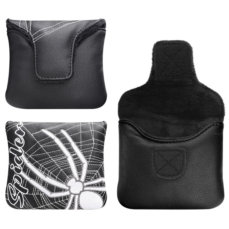 Spider Embroidery Leather Large Mallet Putter Headcover - Craftsman Golf 