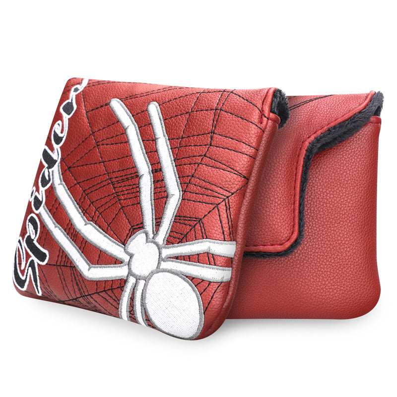 Spider Embroidery Leather Large Mallet Putter Headcover - Craftsman Golf 