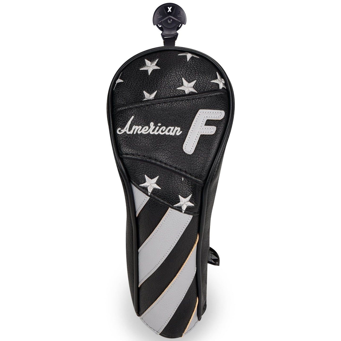 Stars and Stripes Black Leather Golf Wood Head Cover