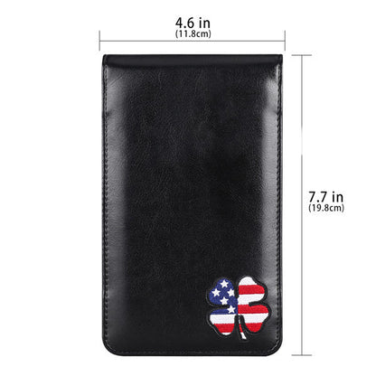 USA Clover Leather Scorecard & Yardage Book Holder - CraftsmanGolf
