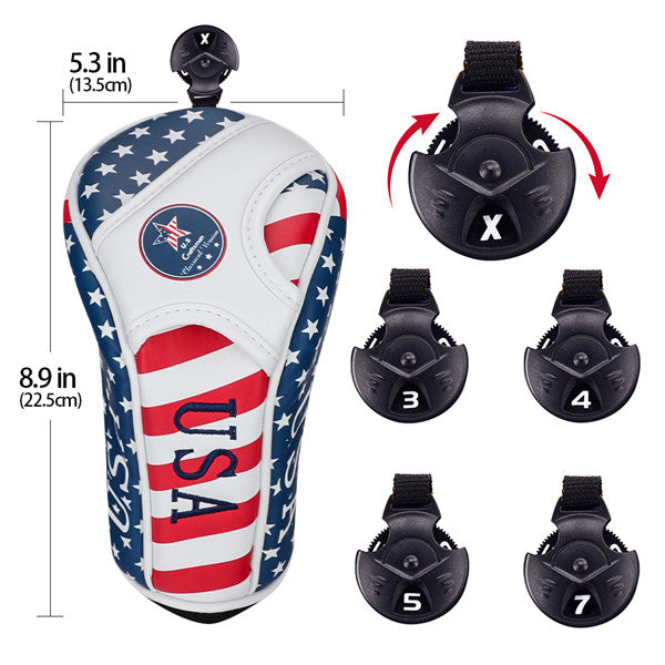 USA Flag Golf Wood Head Covers