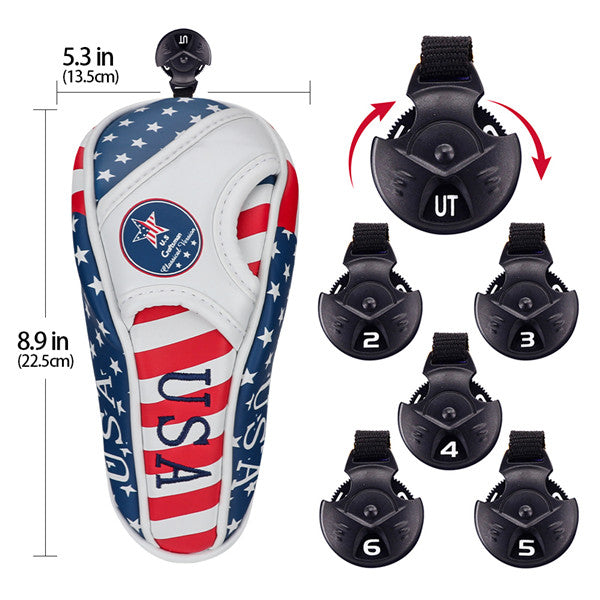 USA Flag Golf Wood Head Covers
