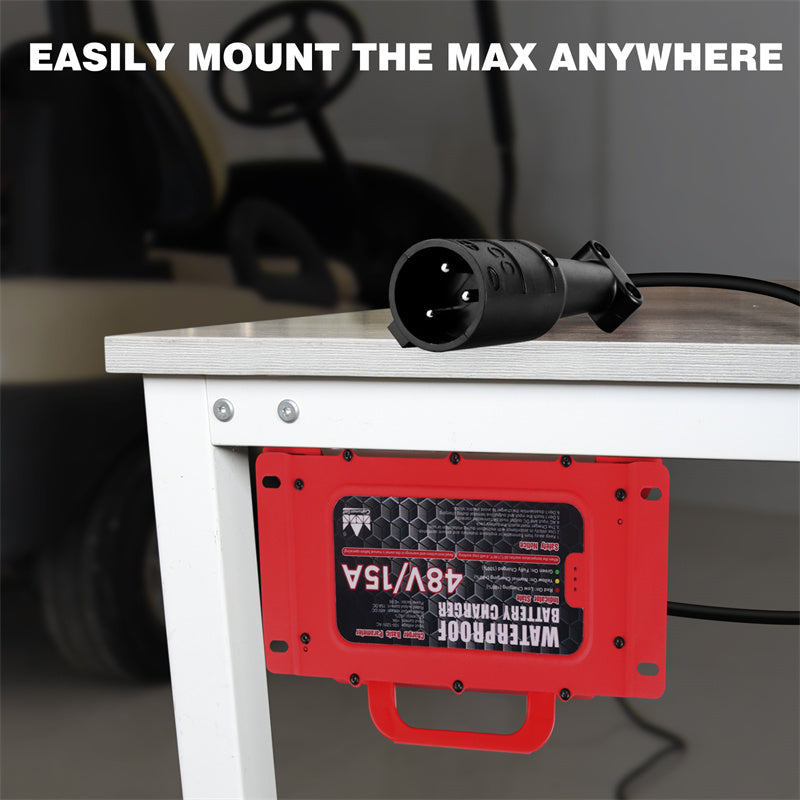 Waterproof 48V 15A Club Car Golf Cart Battery Charger With 3-Pin Round Plug - Craftsman Golf