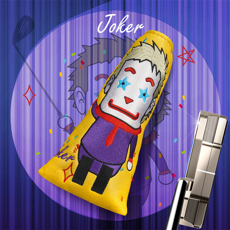 Yellow PU Leather Clown Man Golf Club Blade Putter Head Cover