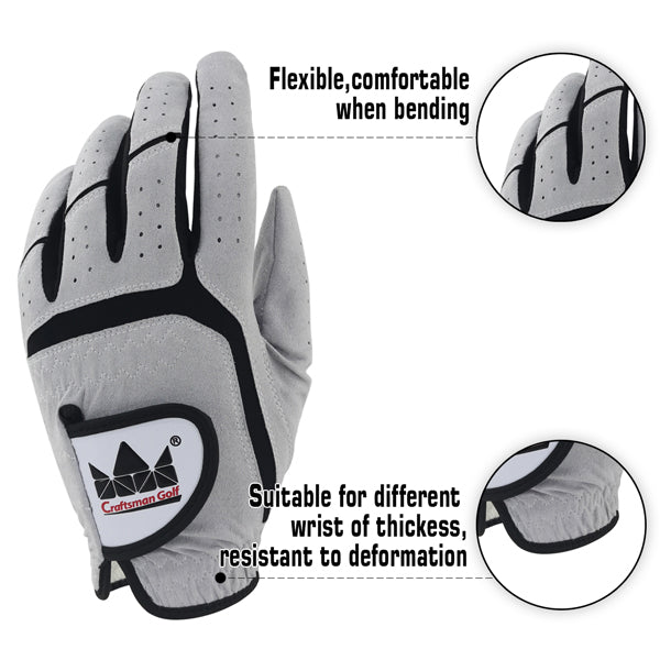 2019 Men Worn on Left Hand Microfiber Leather Golf Glove - CraftsmanGolf