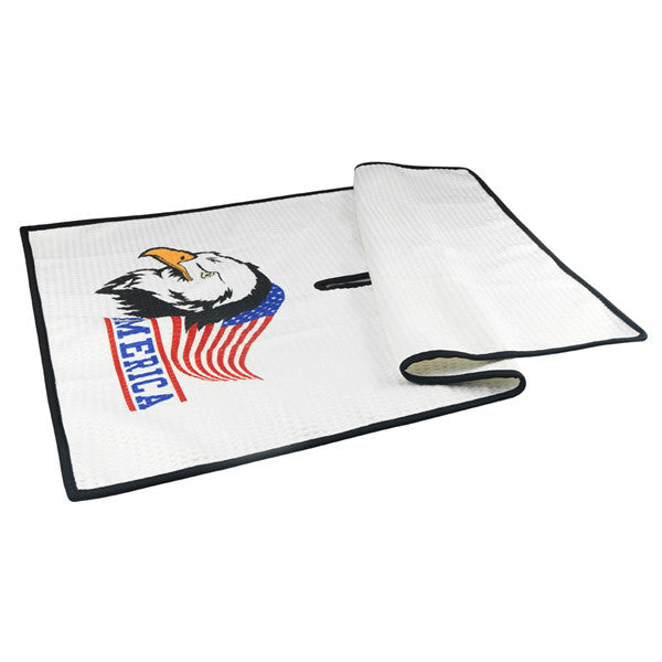 America Eagle Waffle  Golf Towel - CraftsmanGolf