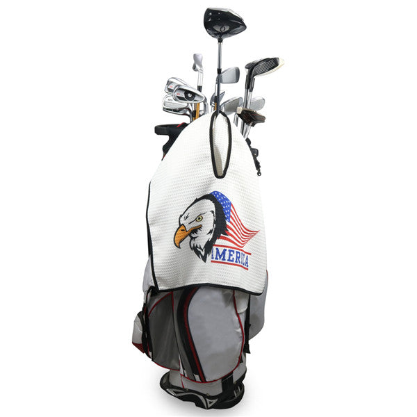 America Eagle Waffle  Golf Towel - CraftsmanGolf