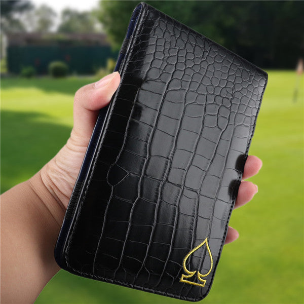 Crocodile Pattern Leather Scorecard & Yardage Book Holder - CraftsmanGolf